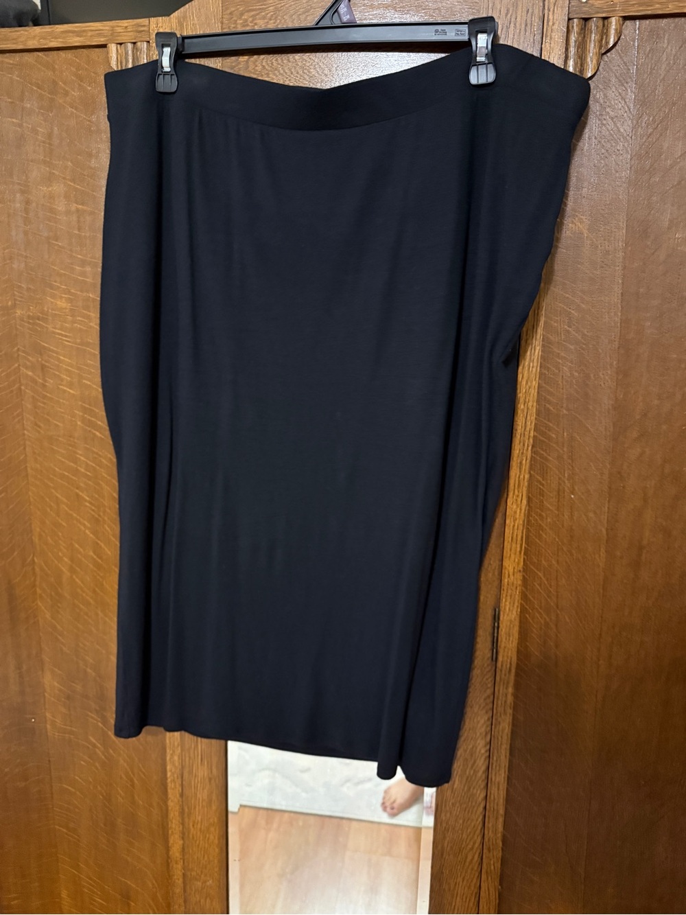 Ava & Viv Black Stretch Pull-on Pencil Skirt, 2X